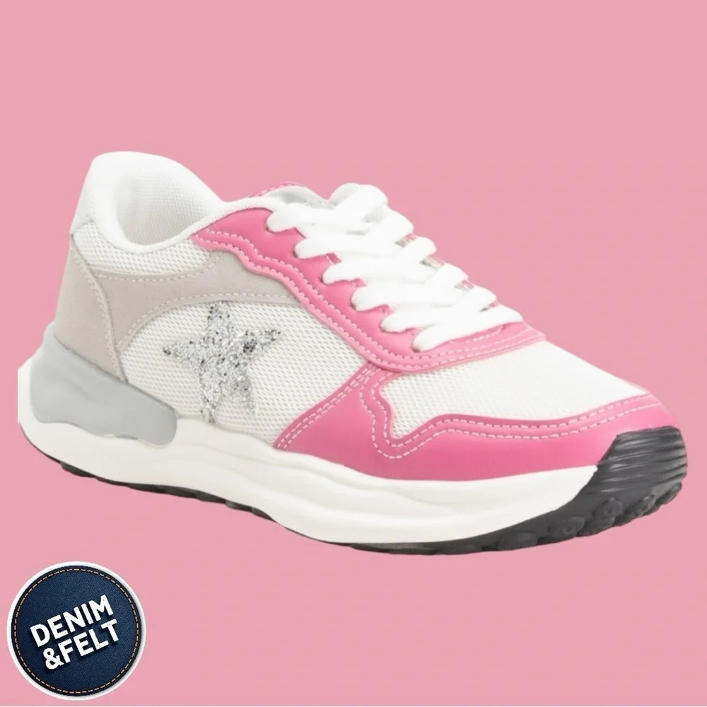 Vintage Havana Women’s Shoes/Sneakers | Color: White/Glitter Silver/Fuchsia |NEW